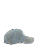 Berretto da baseball Golden Goose Journey in cotone denim Officina Wash/stampa dorata