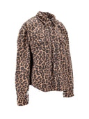 Anine Bing Paxton Shirt Black And Brown Leopard