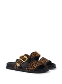 Prada Triangle Logo Animal Print Sandals