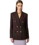 Elisabetta Franchi Brown Double Breasted Blazer