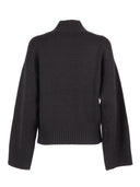 Fabiana Filippi Maglia Collo Alto Cropped In Merinos Color Nero
