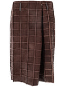 Niccolò Pasqualetti Piega Skirt Square Suede Patchwork