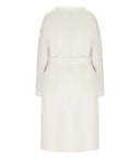 Mm Max Mara Stilla White Belted Coat
