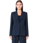 Max Mara Weekend Lamine Blue Single Blazer