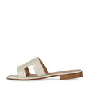 Paolo Ferrara Croco Print White Sandal