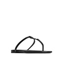 Saint Laurent Cassandra Leather Flat Sandals