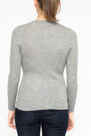 La Rose La Rose Cardigan Ribs Cashmere Grey