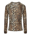 Top Ganni con stampa animalier