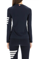 Thom Browne Compression Tee W/ 4 Bar In Interlock Piece Dye