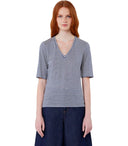 Max Mara Weekend Opzione Blue Striped T Shirt