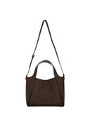 Stella Mc Cartney Logo Crossbody Tote Bag Embossed Grainy Alter Suede