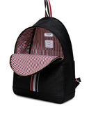 Thom Browne Multi Pocket Backpack W/ Rwb Stripe In Pebble Grain Leather