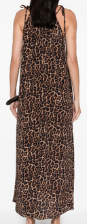 Anine Bing Flora Dress Black And Brown Leopard