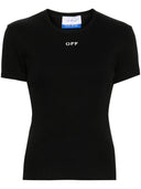 Off White Off Stamp Rib Basic Tee Black White