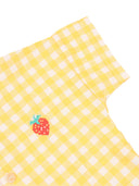 Bobo Choses Pixel Strawberry Vichy Woven Bluse