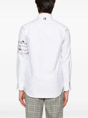 Thom Browne Straight Fit Bd L S Camicia Con Punto Matita Geese 4 Bar In Oxford Gessato