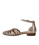 Duccio del Duca Roségold flach Sandale