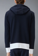 Felpa con cappuccio con zip Thom Browne e 4 barre ingegnerizzate in jersey loopback classico tinta unita a blocchi di colore
