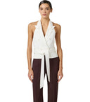 Gilet con cintura Avorio Elisabetta Franchi