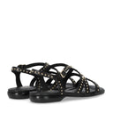 Ash Ruby Black Flat Sandal