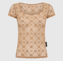 Top girocollo Marine Serre Moonogram Mesh Flock Ss