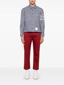 Thom Browne Utility Shirt With Patch Pocket In 4 Bar Gingham Check Flannel
