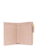 Prada Logo Plaque Grained Leather Wallet