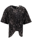 Niccolò Pasqualetti Onda Tee Floral Sequin Embroidered Velvet