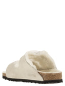 Slippista di pelliccia di agnello in pelle scamosciata Birkenstock Arizona