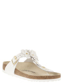 Birkenstock Gizeh Flowers – Natural Leather Thong Sandal With Floral Appliqués