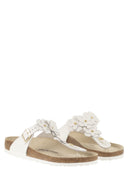 Birkenstock Gizeh Flowers – Natural Leather Thong Sandal With Floral Appliqués