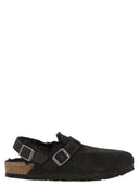 Birkenstock Tokio Shearling Suede And Lambskin Slippers