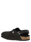 Birkenstock Tokio Shearling Suede And Lambskin Slippers