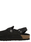 Birkenstock Tokio Shearling Suede And Lambskin Slippers