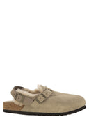 Birkenstock Tokio Shearling Suede And Lambskin Slippers