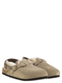 Birkenstock Tokio Shearling Suede And Lambskin Slippers