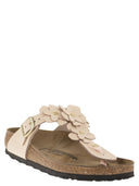 Birkenstock Gizeh Flowers – Natural Leather Thong Sandal With Floral Appliqués