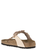 Birkenstock Gizeh Flowers – Natural Leather Thong Sandal With Floral Appliqués
