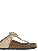 Birkenstock Gizeh Flowers – Natural Leather Thong Sandal With Floral Appliqués
