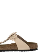Birkenstock Gizeh Flowers – Natural Leather Thong Sandal With Floral Appliqués