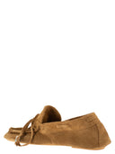 Anniel Suede Loafers With Fringes And Decorative Laces