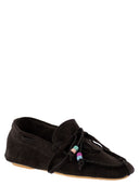 Anniel Suede Loafers With Fringes And Decorative Laces