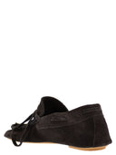 Anniel Suede Loafers With Fringes And Decorative Laces