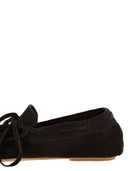 Anniel Suede Loafers With Fringes And Decorative Laces
