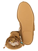 Anniel Suede Loafers With Fringes And Sequin Detail