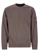 Cp Company Fleece Crew Neck Sweatshirt With Diagonal Lenses