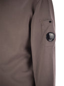 Cp Company Fleece Crew Neck Sweatshirt With Diagonal Lenses