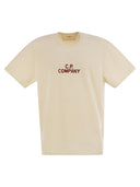 Cp Company Natural Jersey T Shirt With Logo