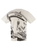 Cp Company Cotton T Shirt With Print On The Back