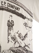 Cp Company Cotton T Shirt With Print On The Back